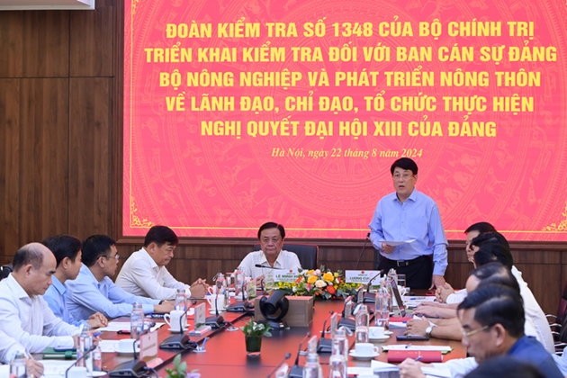 Triển khai Quyết định kiểm tra của Bộ Chính trị tại Bộ Nông nghiệp và Phát triển nông thôn